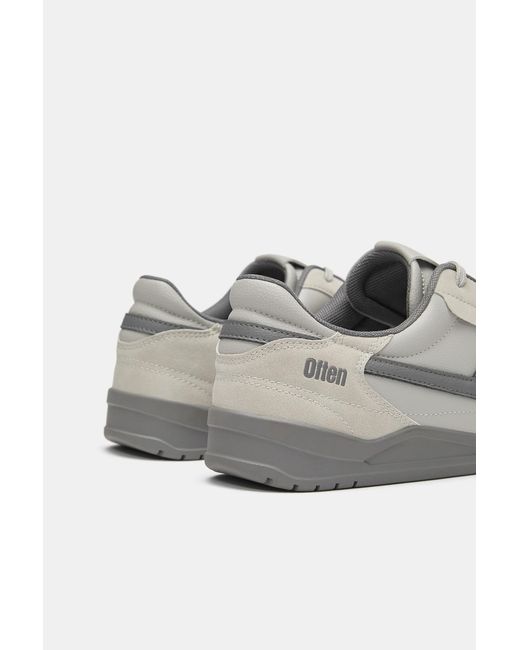 Pull&Bear White Retro Trainers for men
