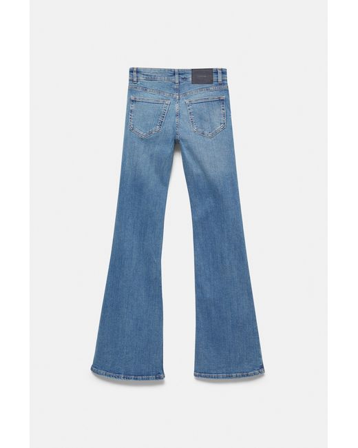 Pull&Bear Skinny Flared Jeans in het Blue