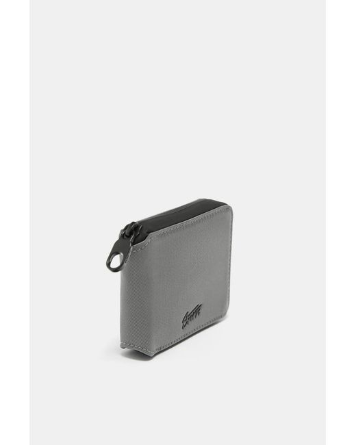 Pull&Bear Gray Nylon Stwd Wallet for men