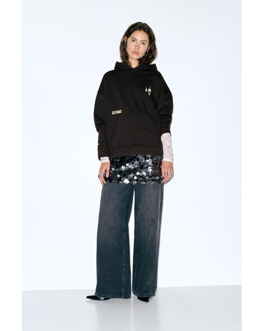 Pull&Bear Black Star Hoodie