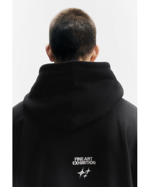 Pull&Bear Black Stwd Studio Hoodie for men
