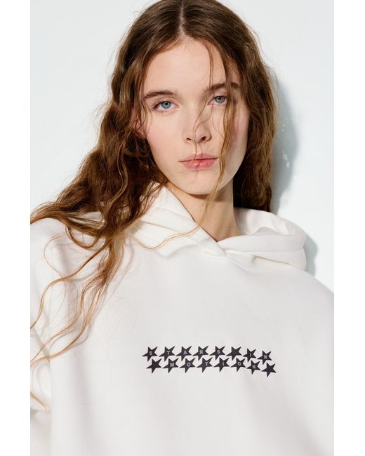 Pull&Bear White Star Hoodie