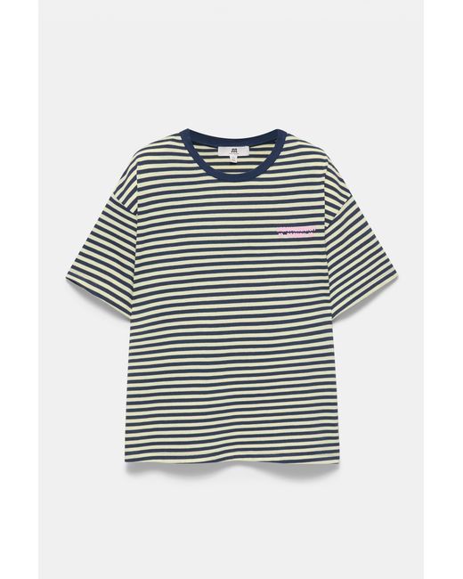 Pull&Bear Multicolor Striped T-Shirt With Text
