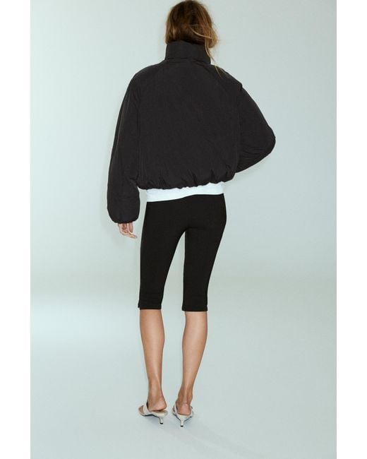 Pull&Bear Black High Neck Puffer Jacket