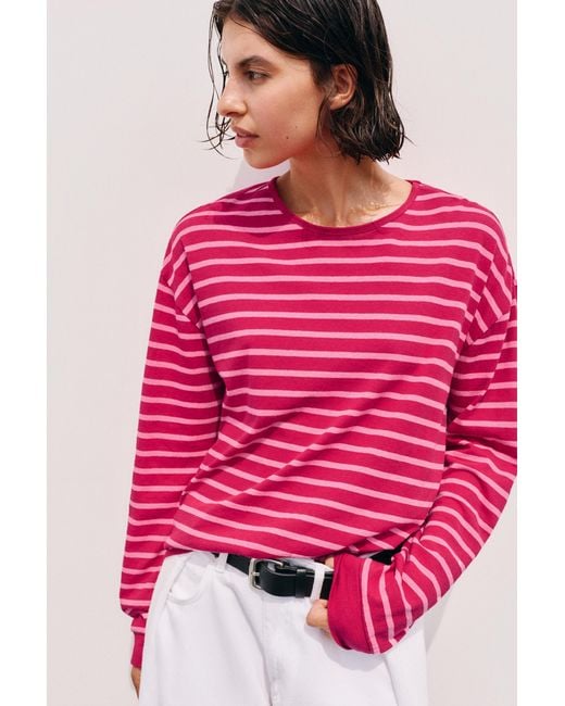 Pull&Bear Pink Oversize Long Sleeve T-Shirt