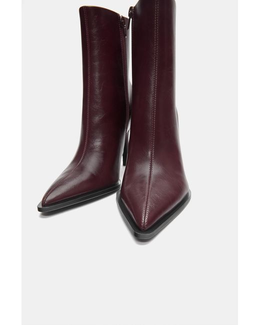 Pull&Bear Purple Stiefeletten Mit Feinem Absatz