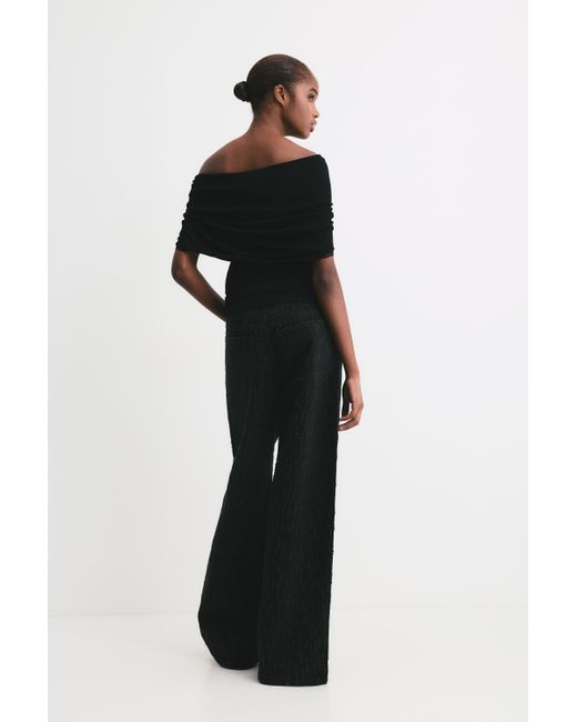 Pull&Bear Black Multiway Top With Lace Trim