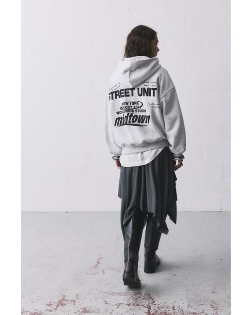Pull&Bear Gray Street Unit Hoodie
