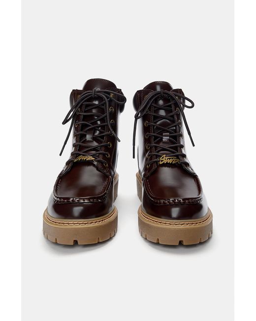 Pull&Bear Black Stwd Lace-Up Boots for men
