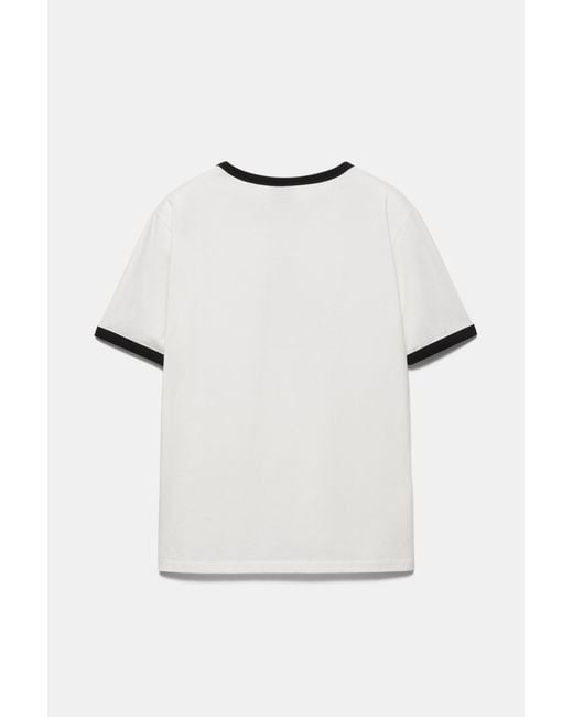 Pull&Bear Gray Short Sleeve T-Shirt With Graphic And Rib Trim for men