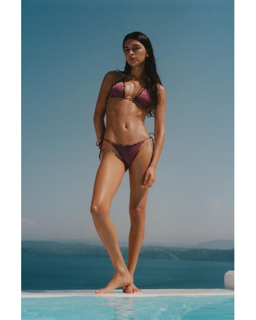 Pull&Bear Brown Ruffled Triangle Bikini Top