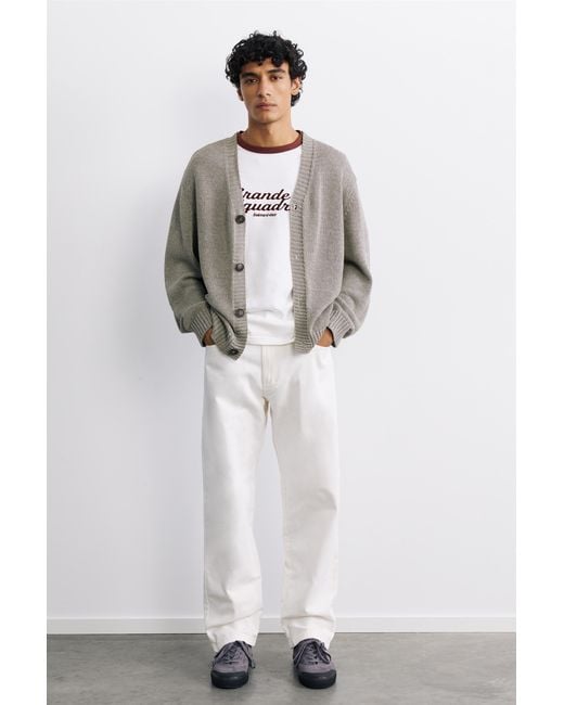 Pantalon Droit Pull&Bear pour homme en coloris White