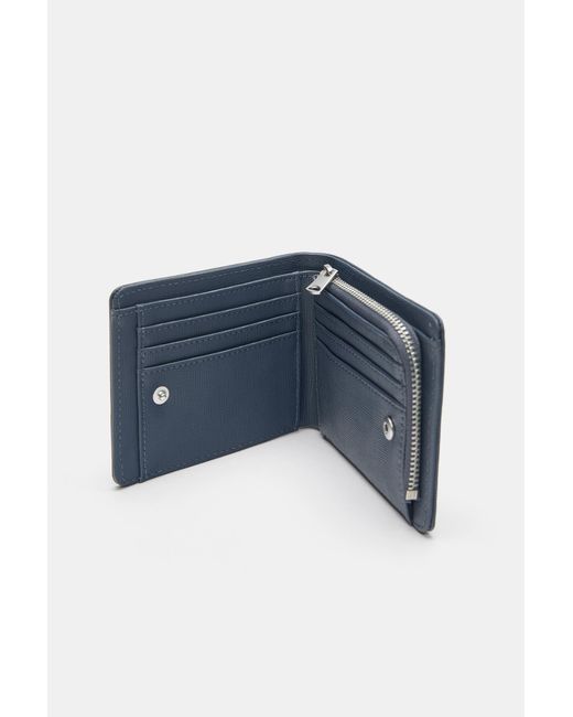 Pull&Bear Blue Textured Wallet for men