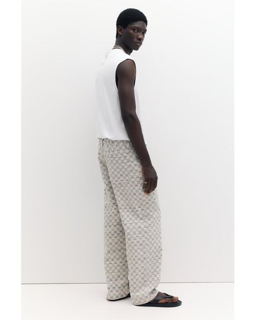 Pull&Bear Multicolor Checked Relaxed Fit Baggy Trousers for men