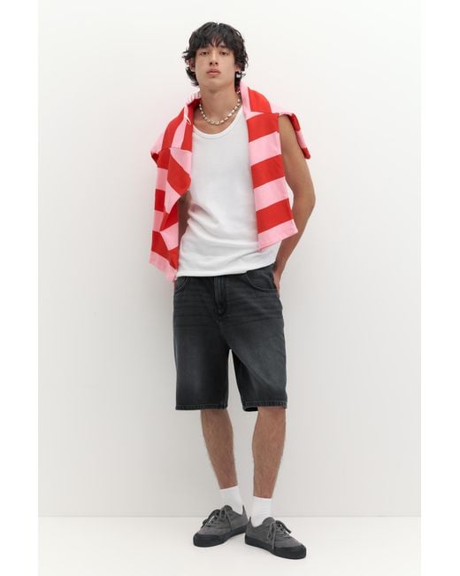 Pull&Bear Multicolor Baggy Denim Bermuda Shorts for men