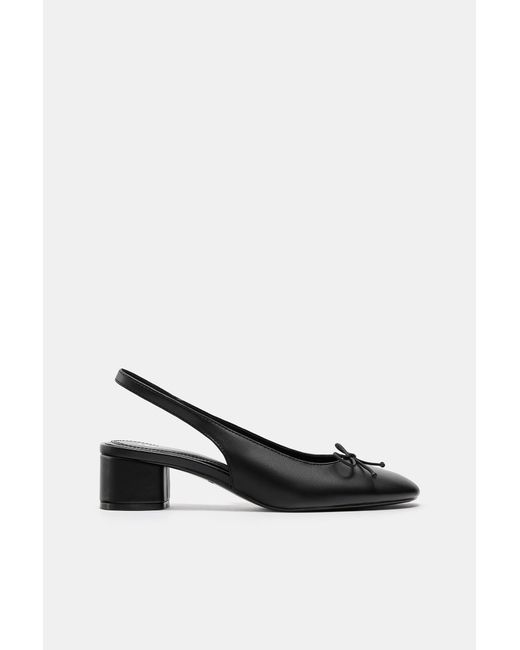 Pull&Bear White Heeled Ballerinas