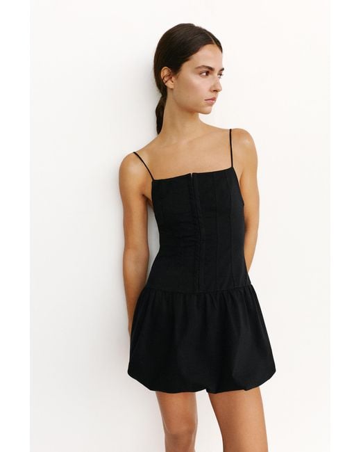 Pull&Bear Black Short Corsetry-Inspired Strappy Dress