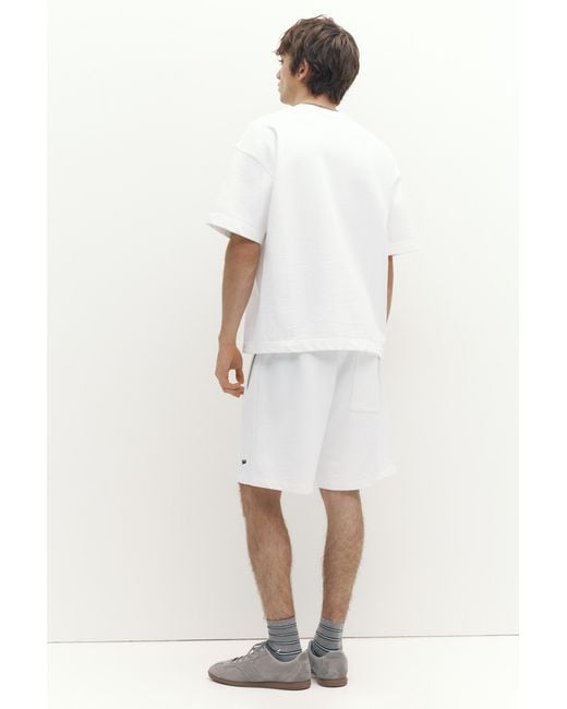 Pull&Bear White Short Sleeve Logo Sweatshirt for men