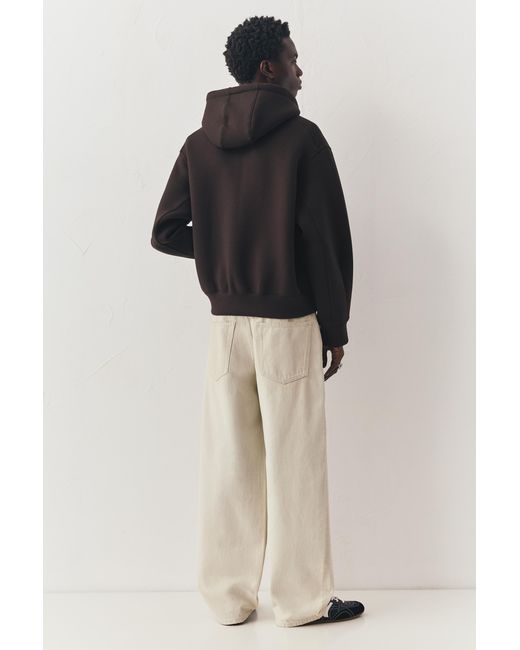Pull&Bear Brown Neoprene-Effect Hoodie for men