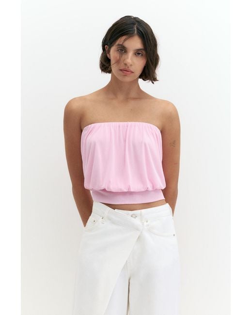 Pull&Bear Strapless Top Met Tailleband in het Pink