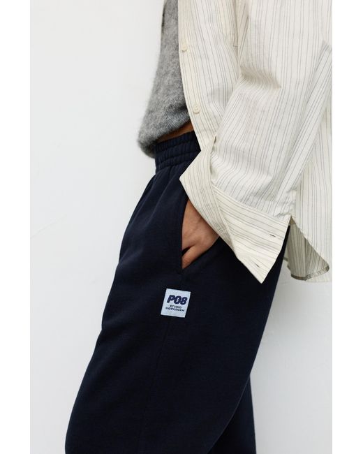 Pull&Bear Balloon Fit Joggingbroek in het Blue