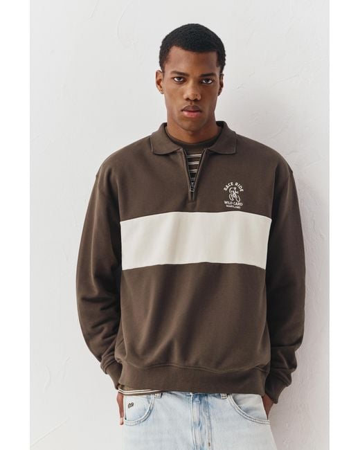 Sweat Marron Col Zippé Pull&Bear pour homme en coloris Multicolor