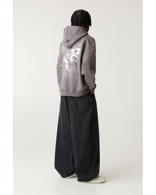 Pull&Bear Gray One Piece Luffy Hoodie for men