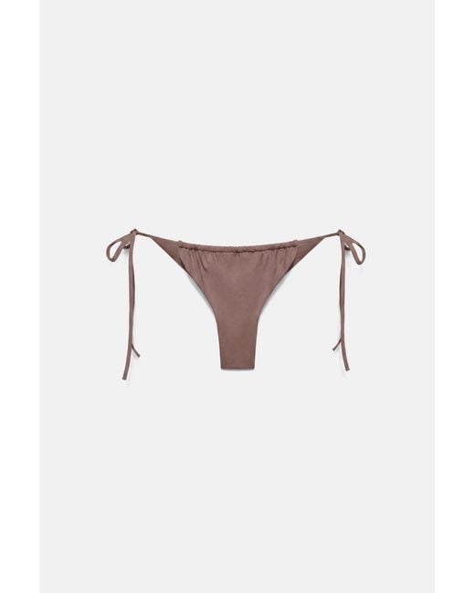 Bas De Bikini Drapé Pull&Bear en coloris Brown