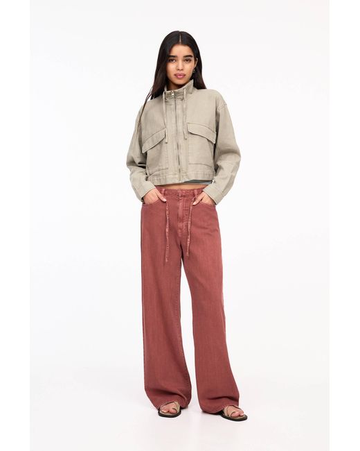 Pull&Bear Multicolor Rustikale Jacke Mit Leinen