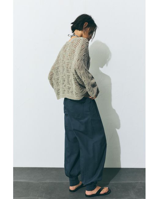 Pull&Bear Green Oversize Cutwork Cardigan