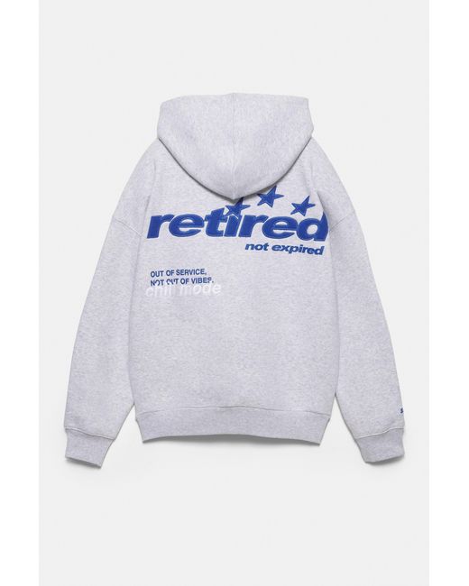 Felpa Cappuccio Stelle E Testo di Pull&Bear in White