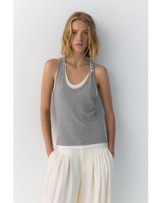Pull&Bear Multicolor Double-Layer Tank Top