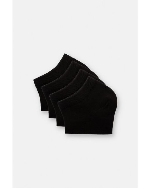 Pull&Bear 4-Pack Enkelsokken in het Black voor heren