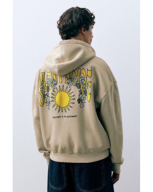 Pull&Bear Blue Sun Zip Hoodie for men