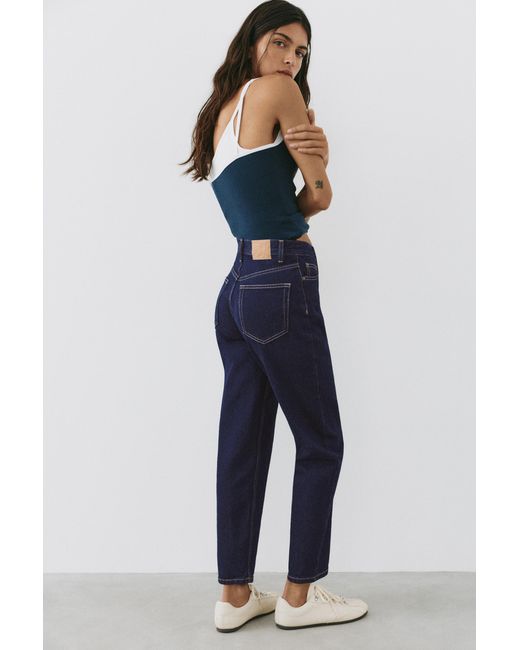 Pull&Bear Blue High-Waist Mom Jeans
