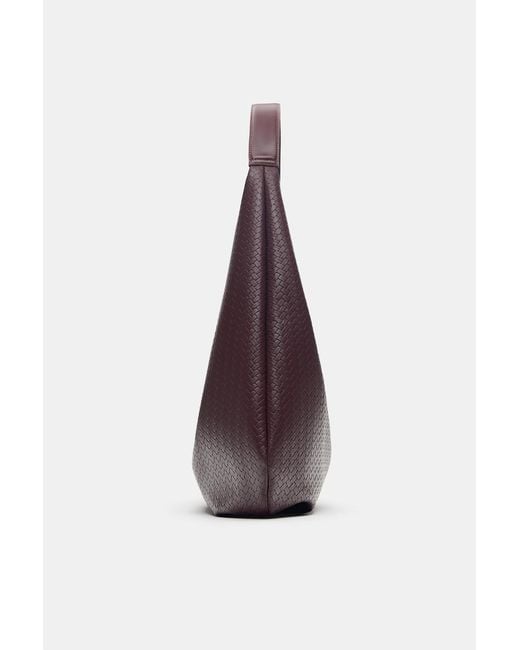 Pull&Bear Purple Woven-Effect Tote Bag
