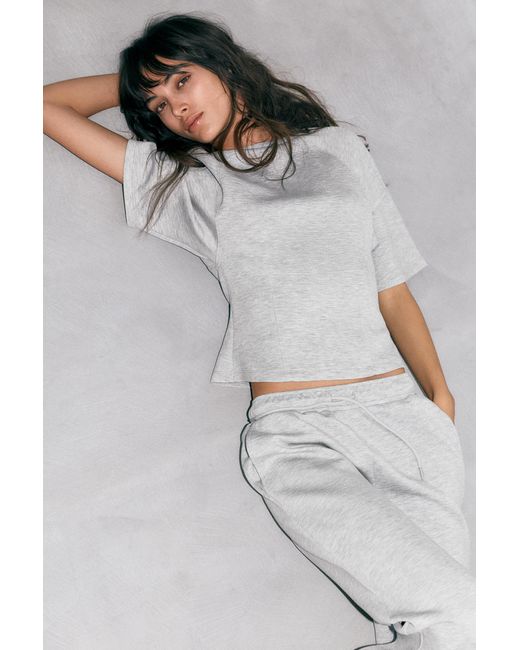 Pull&Bear Gray Soft Touch Short Sleeve Sweatshirt