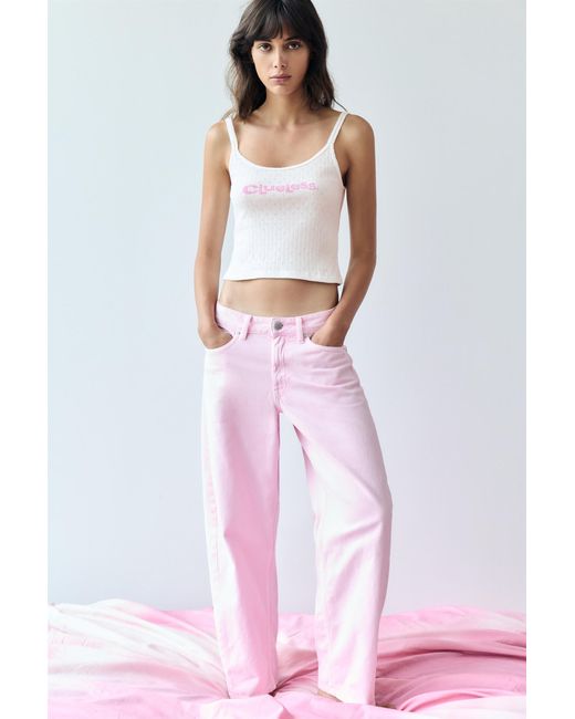 Pull&Bear Pink Clueless Pointelle Strappy Top