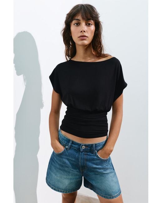 Pull&Bear Black Asymmetric Sash Top
