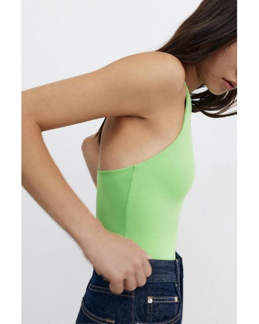 Pull&Bear Green Halter Strappy Bodysuit
