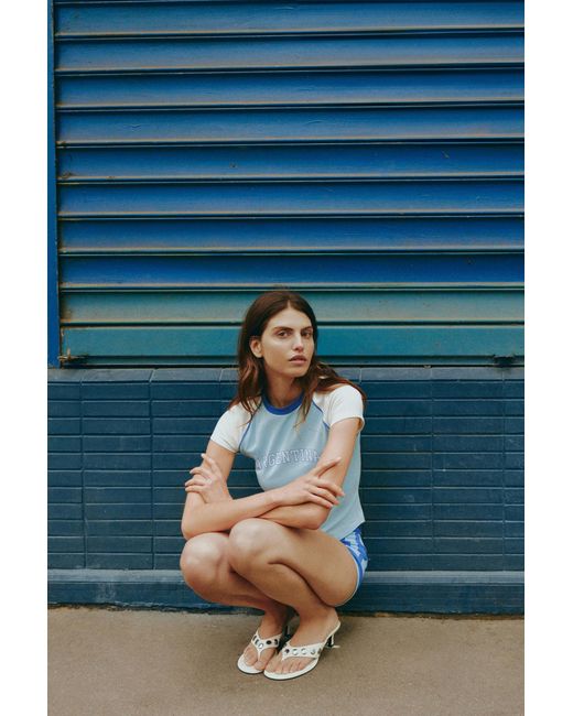 Pull&Bear Blue Argentina Graphic Slim-Fit T-Shirt