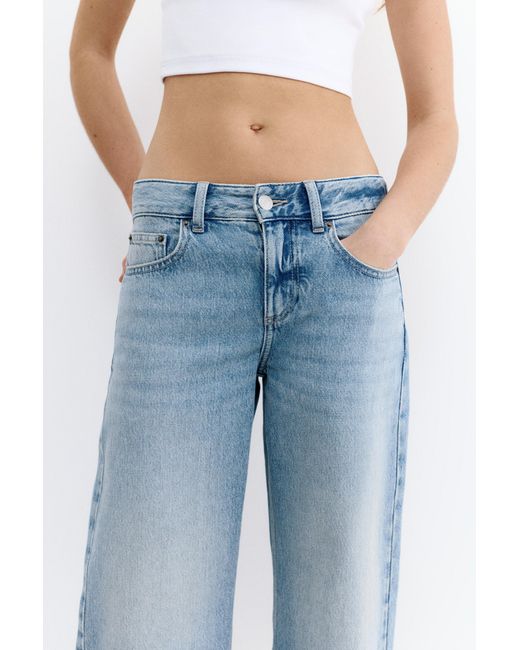 Pull&Bear Blue Low-Rise Culottes Jeans
