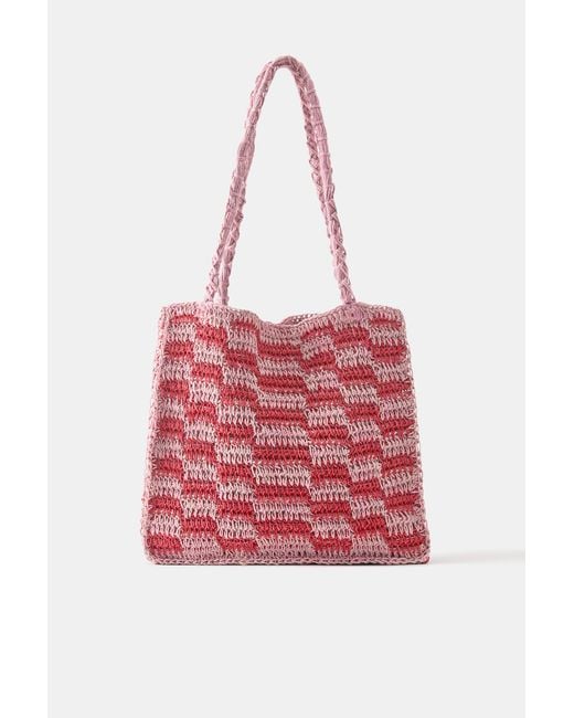 Pull&Bear Pink Crochet Shoulder Bag