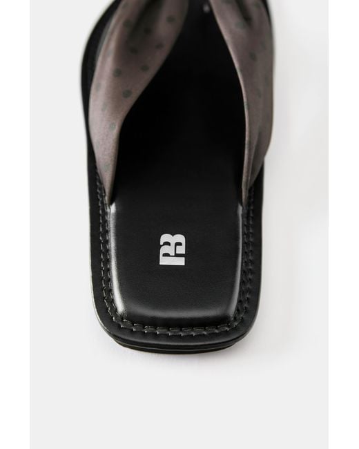 Pull&Bear Blue Polka Dot Flat Slider Sandals