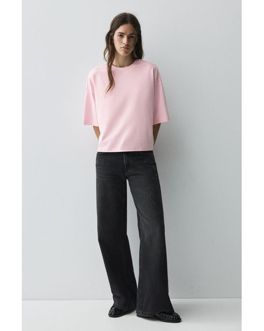 Pull&Bear White Boxy Fit Short Sleeve T-Shirt