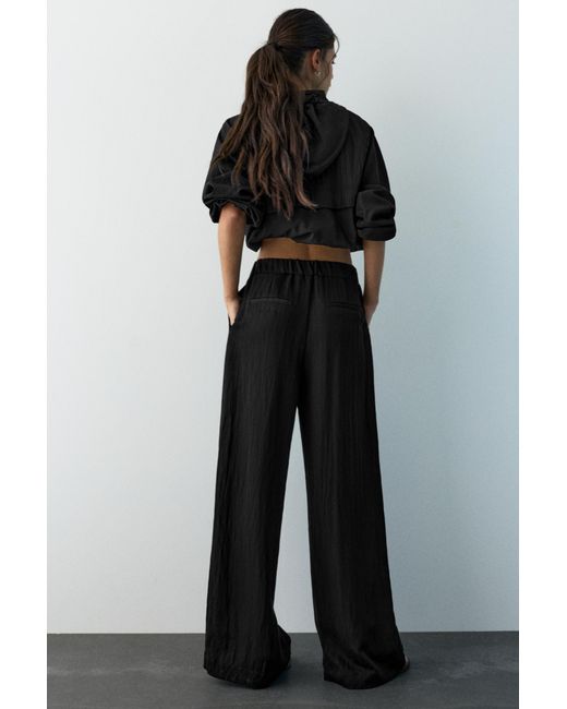 Pull&Bear Black Darted Smart Trousers