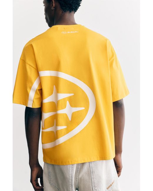 Pull&Bear Yellow Subaru T-Shirt for men
