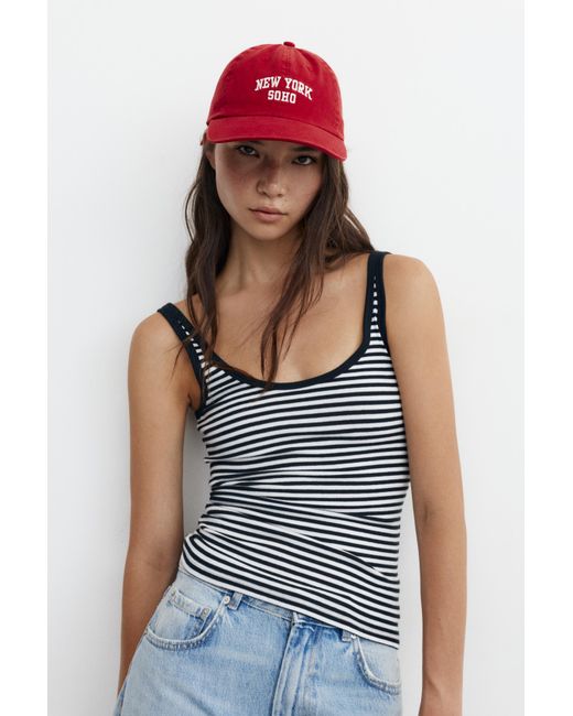 Pull&Bear Red New York Graphic Cap