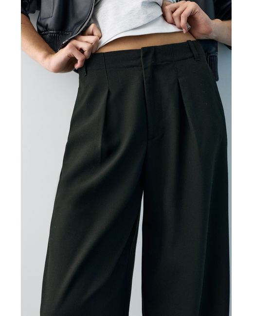 Pull&Bear Black Darted Barrel Trousers