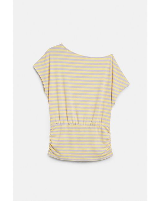 Pull&Bear Natural Asymmetric Short Sleeve T-Shirt